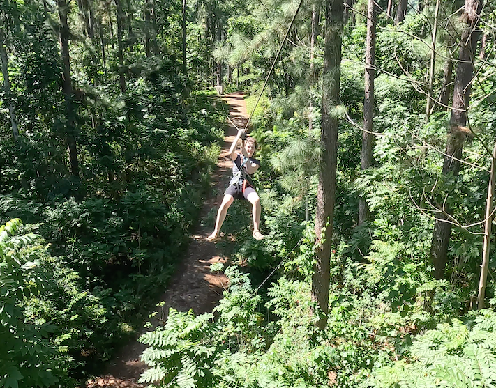 Leslie on the zipline