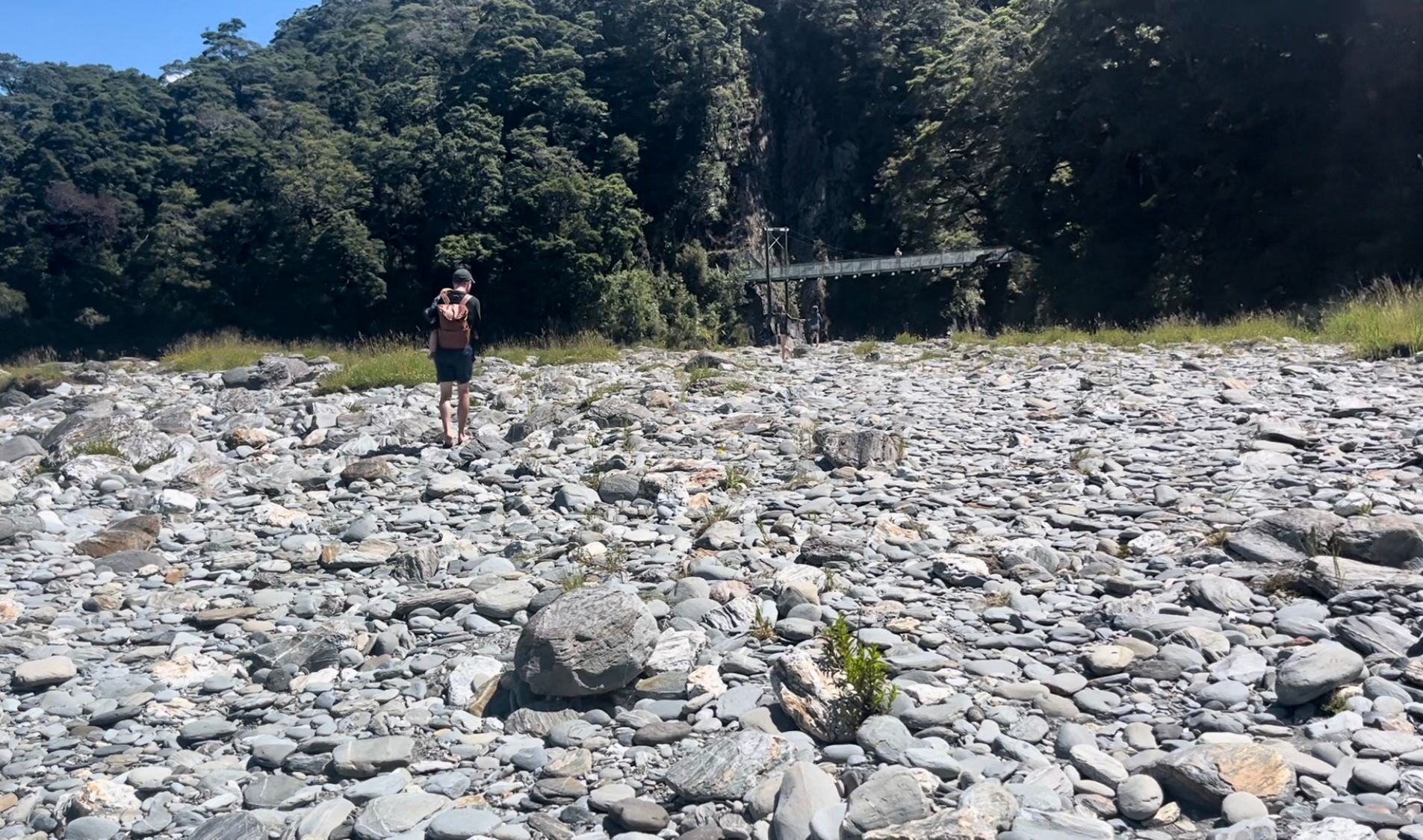 Walking over the last hill to the Blue Pool