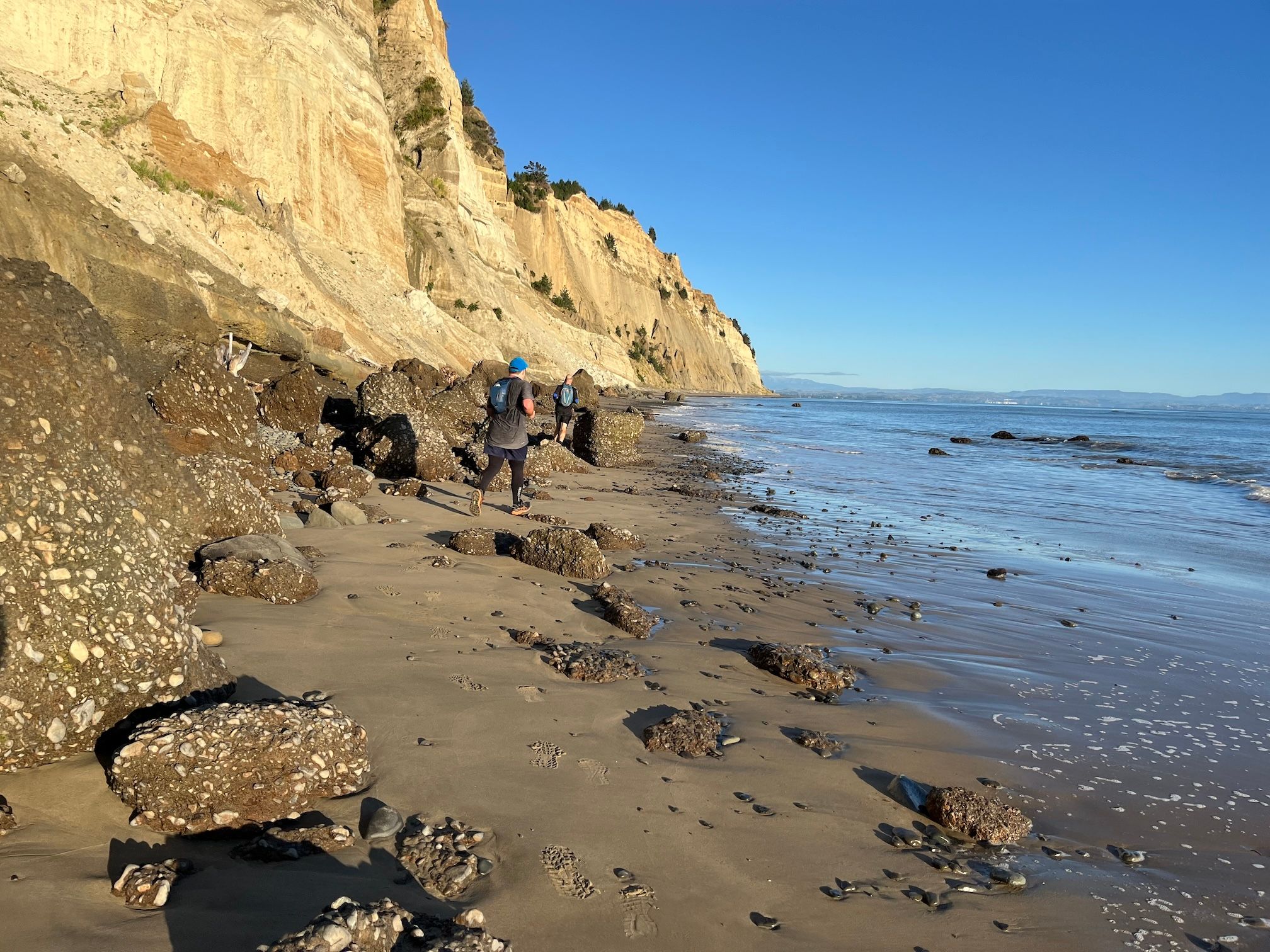 Running past cliffs