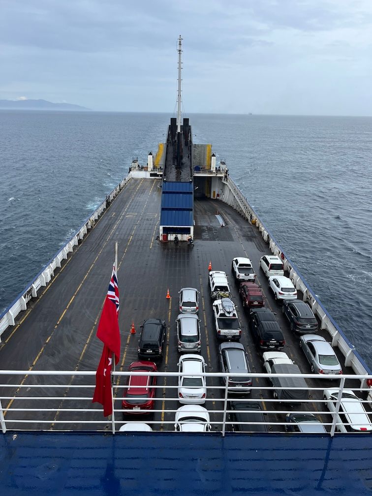 View of the deck from the top of the ferry