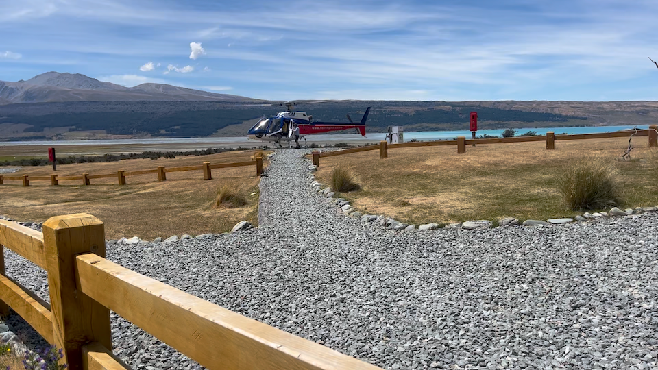 Taking off in a helicopter